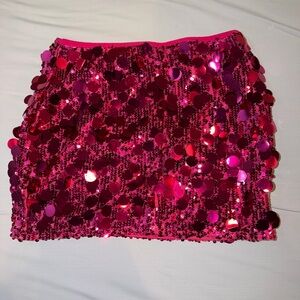 Glamorous Fuchsia Sequin Mini Skirt